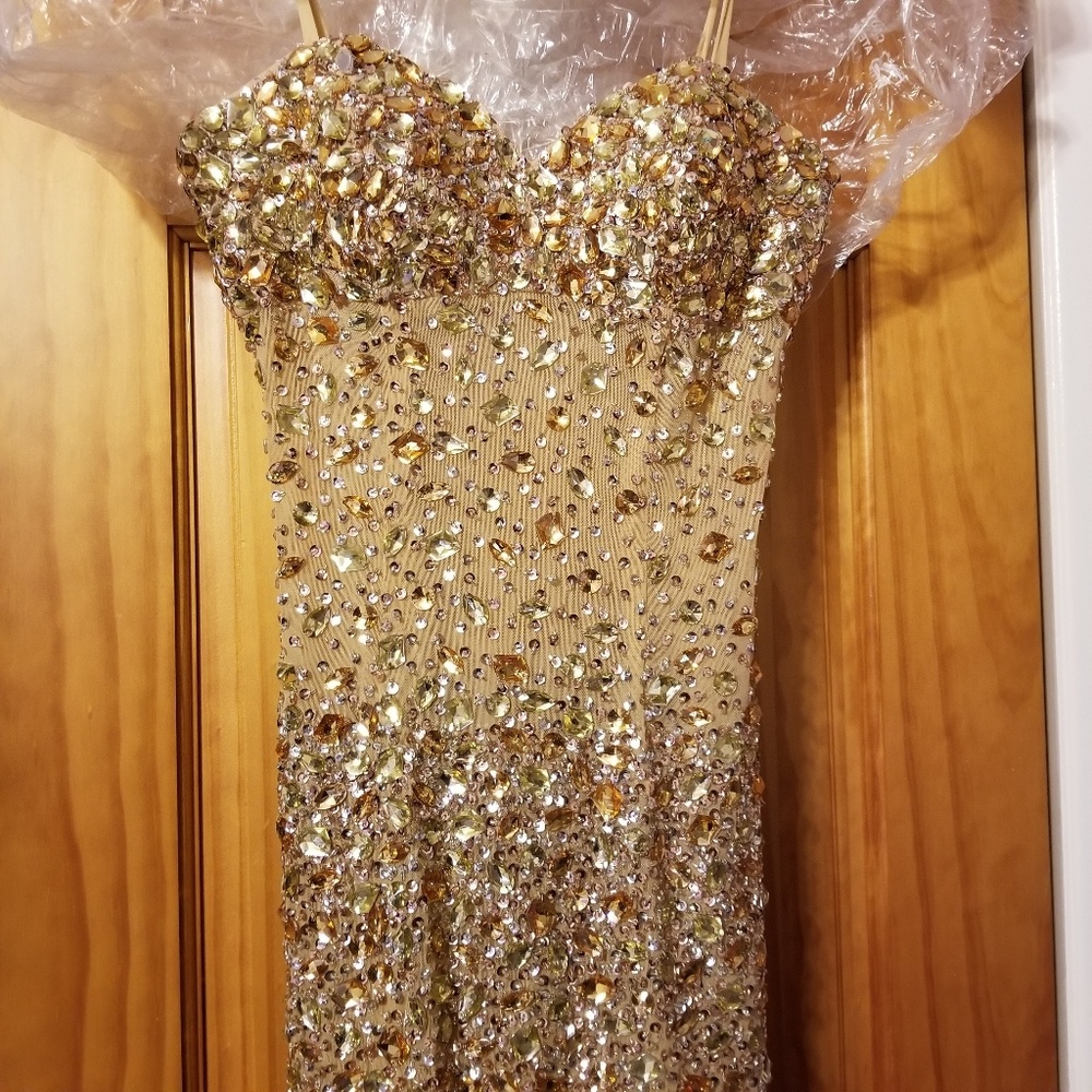 HP  Prom dress beaded gown 0 xs - Picture 5 of 8